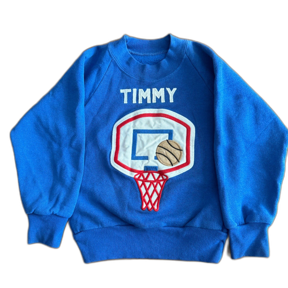 Vintage Kelly's Kids Blue Personalized Basketball Sweatshirt Toddler Boys' Small